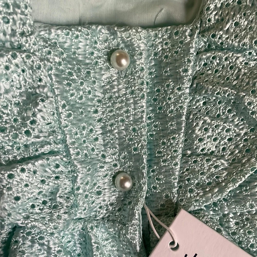 Janie and Jack Girl Fresh Mint Ruffle Eyelet Dress (Size 2T & 4)